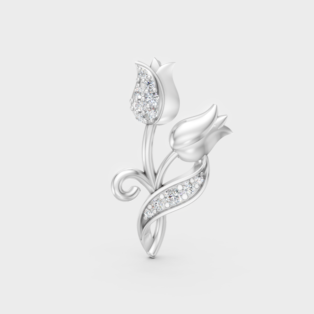 Sleek 18K White Gold Diamond Pendant Featuring A Gli Certified Round Lab Diamond