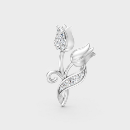 Sleek 18K White Gold Diamond Pendant Featuring A Gli Certified Round Lab Diamond