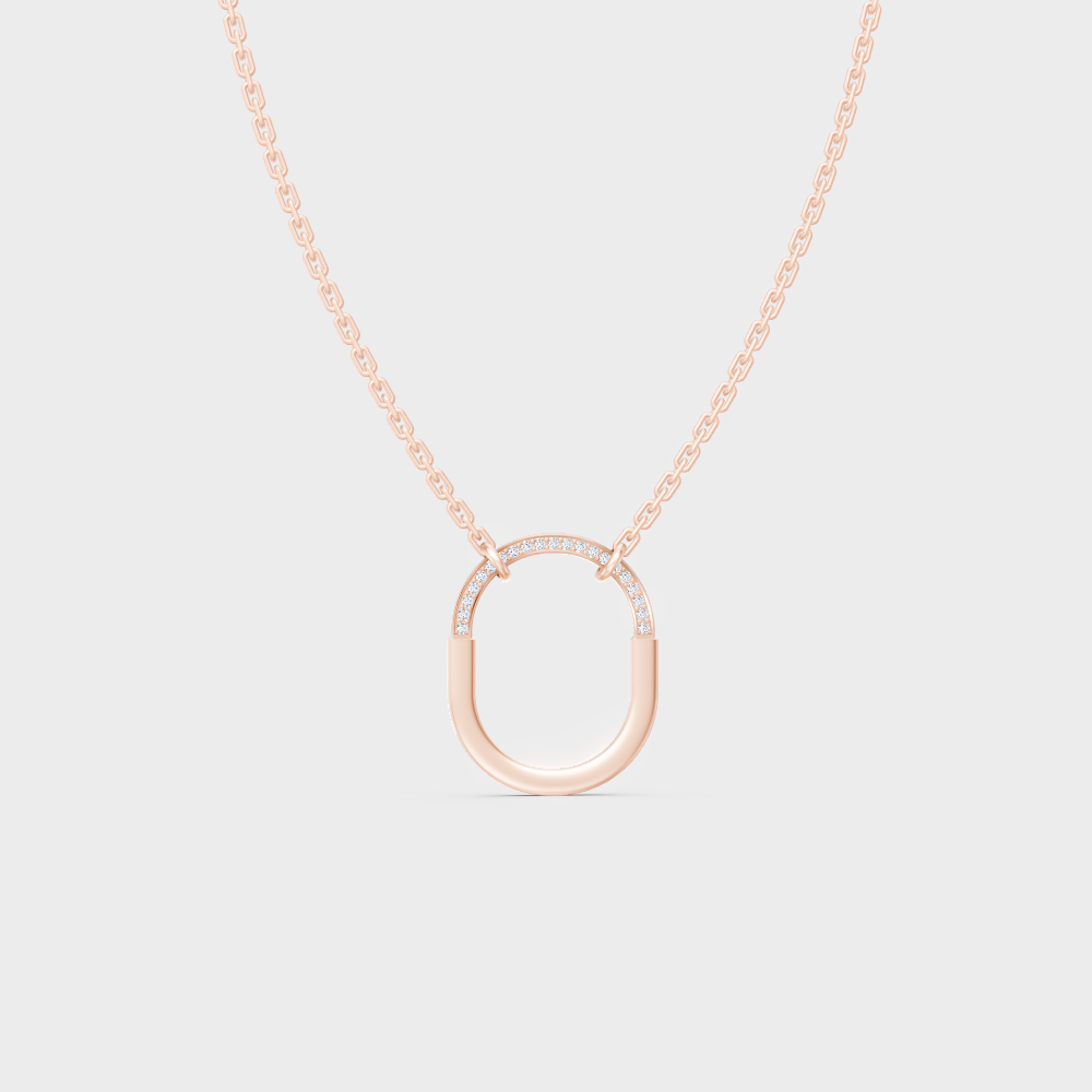 0.11 Ct Round Lab-Grown Diamond Pendant With Chain In Rose Gold