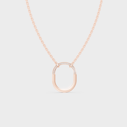 0.11 Ct Round Lab-Grown Diamond Pendant With Chain In Rose Gold
