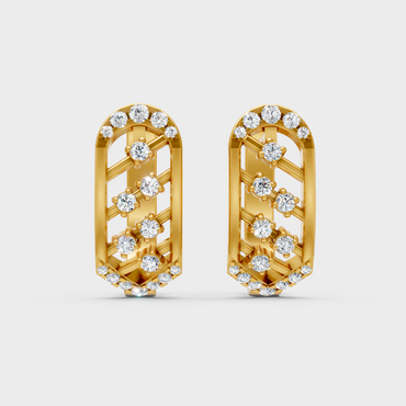 0.40 Ct GLI Certified Lab-Grown Round Diamond Hoop Earrings In Yellow Gold