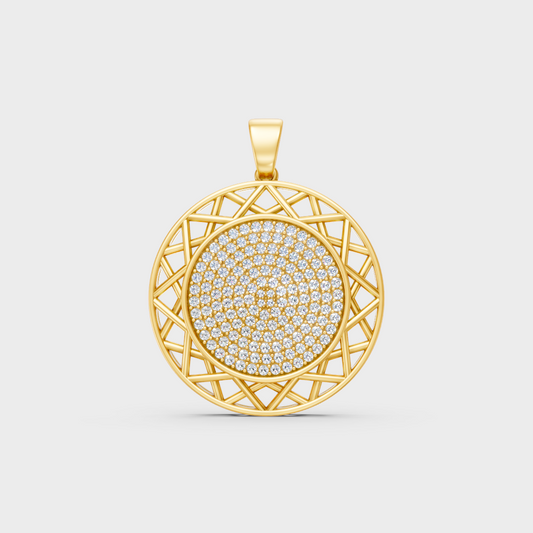 Classic 14K Yellow Gold Solitaire Charm Featuring A Round Lab Diamond