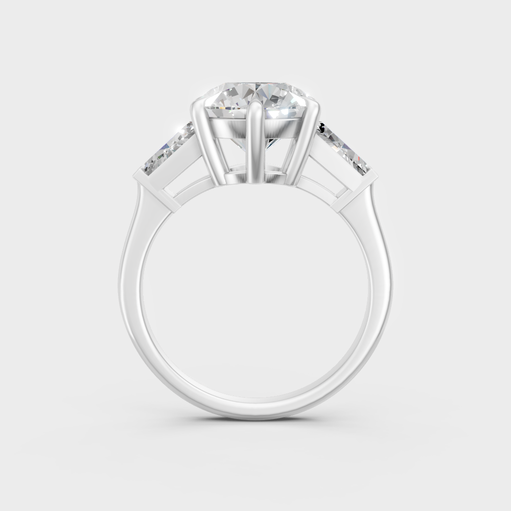 white gold lab-grown diamond trio ring with hallmarked gold for modern luxury