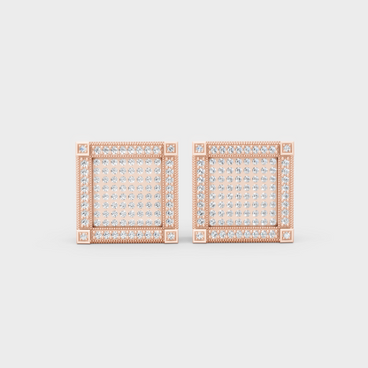 Brilliant Lab Created Diamond Men’s Stud Earrings In Rose Gold Fine Jewelry