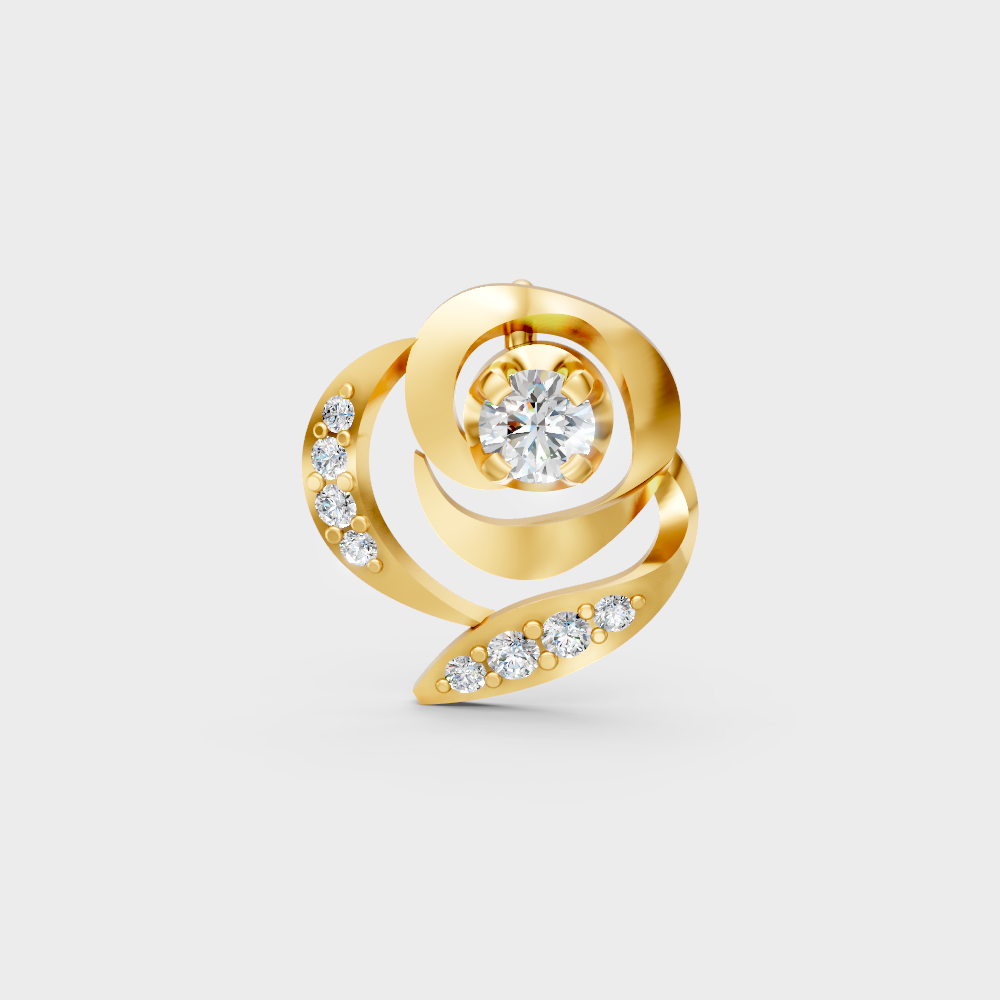 Yellow Gold Round Diamond Pendant For A Timeless And Ethical Style