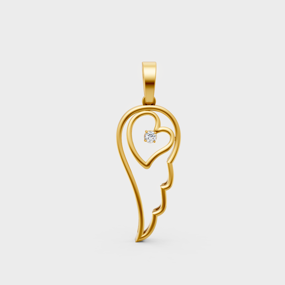 Sustainable Yellow Gold Pendant With Gli Certified Round-Cut Lab-Grown Diamonds