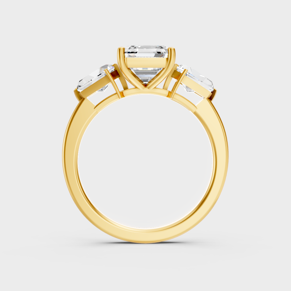 Sustainable Yellow Gold Ring With A Large Asscher-Cut Lab-Grown Diamond