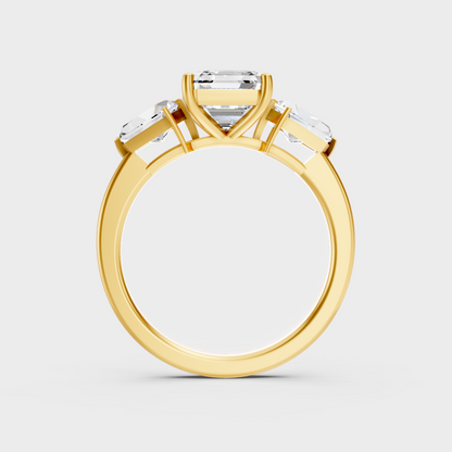 Sustainable Yellow Gold Ring With A Large Asscher-Cut Lab-Grown Diamond