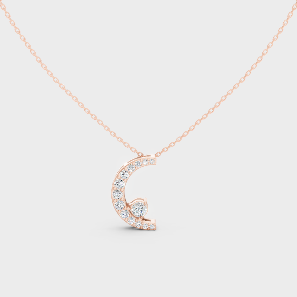 0.21 Ct Lab-Grown Round Cut Diamond Pendant In Rose Gold
