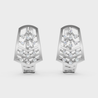 0.20 Ct GLI Certified Lab-Grown Round Diamond Hoop Earrings In White Gold