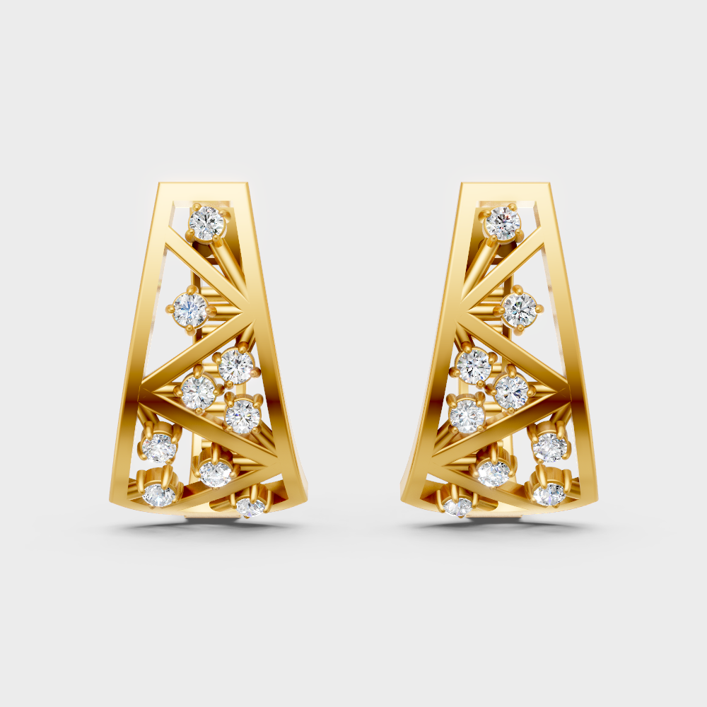 0.28 Ct GLI Certified Lab-Grown Round Diamond Hoop Earrings In Yellow Gold