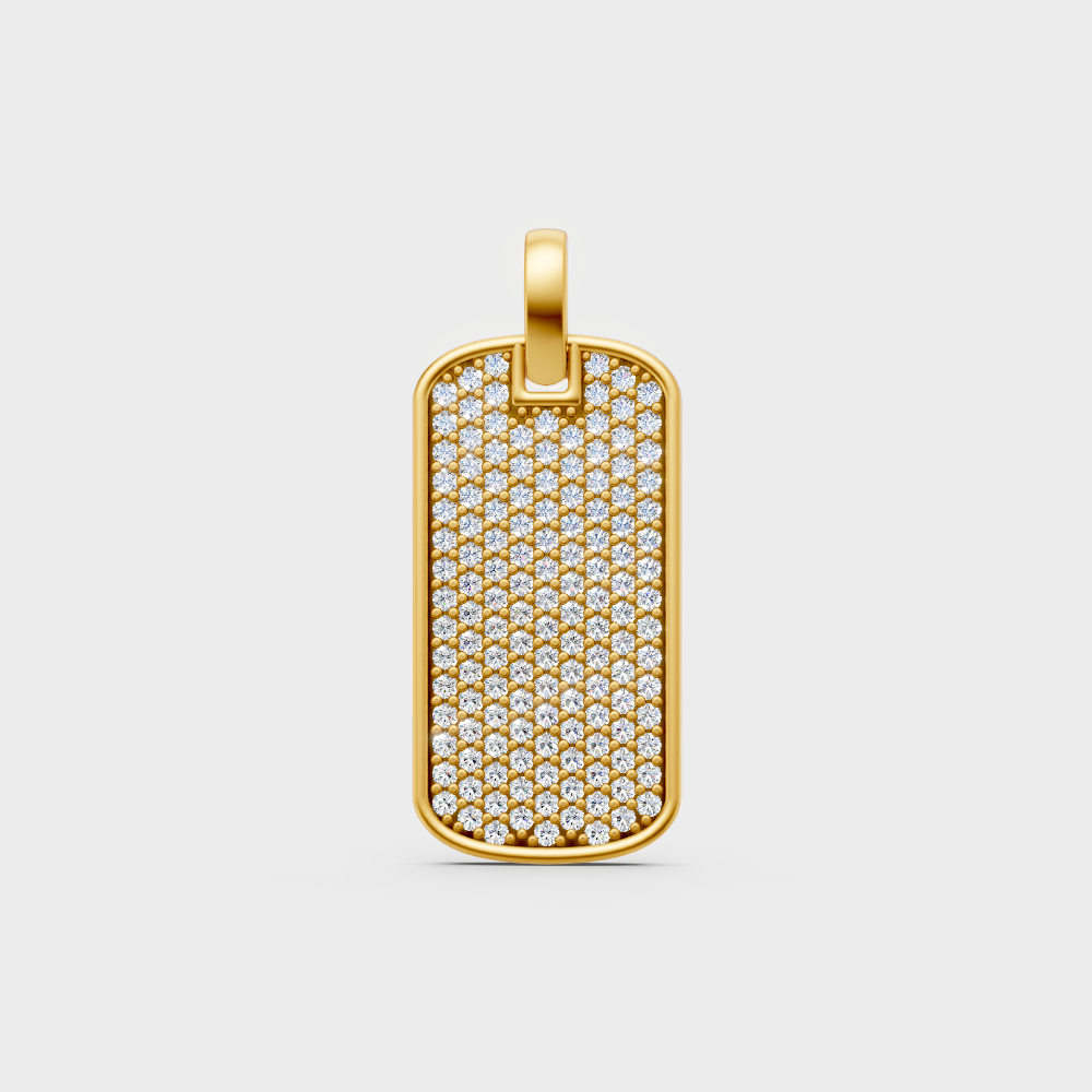 Classic 14K Yellow Gold Men’s Solitaire Pendant Featuring A Round Lab Diamond
