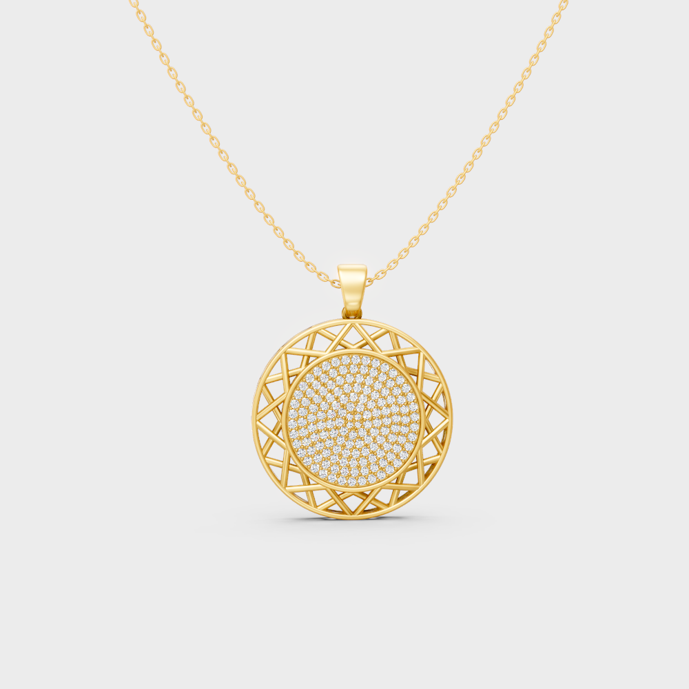 Gli Certified Round-Cut Lab-Grown Diamond Pendant In 18K Yellow Gold