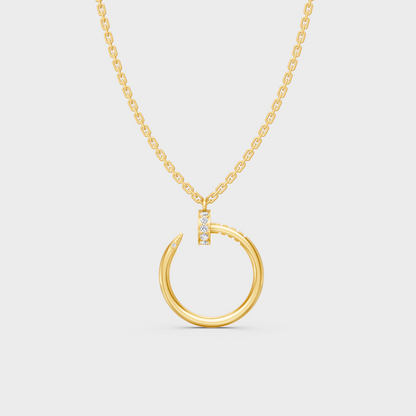 Gli Certified Round-Cut Lab-Grown Diamond Pendant In 18K Yellow Gold