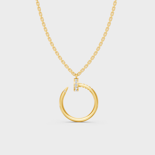 Gli Certified Round-Cut Lab-Grown Diamond Pendant In 18K Yellow Gold