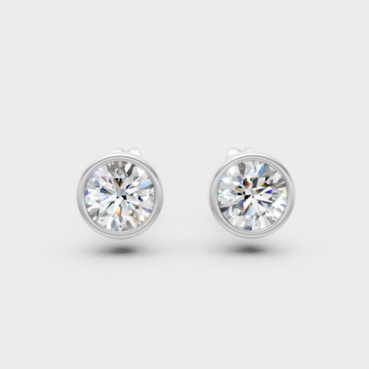 0.50 Carat Each Round Cut Lab-Grown Diamond Stud Earrings In White Gold
