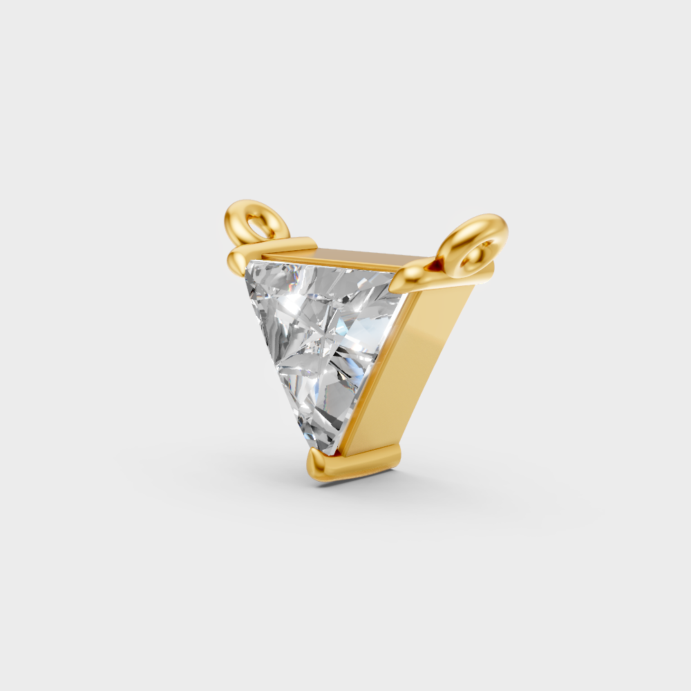 Luxury Triangle Cut Lab-Grown Diamond Pendant Crafted In Yellow Gold