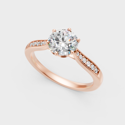 Rose Gold Round-Cut Lab-Grown Diamond Ring For Modern Ethical Luxury