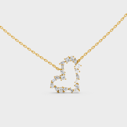 2 Ct Multi-Shape Lab-Grown Diamond Pendant With Chain In Yellow Gold