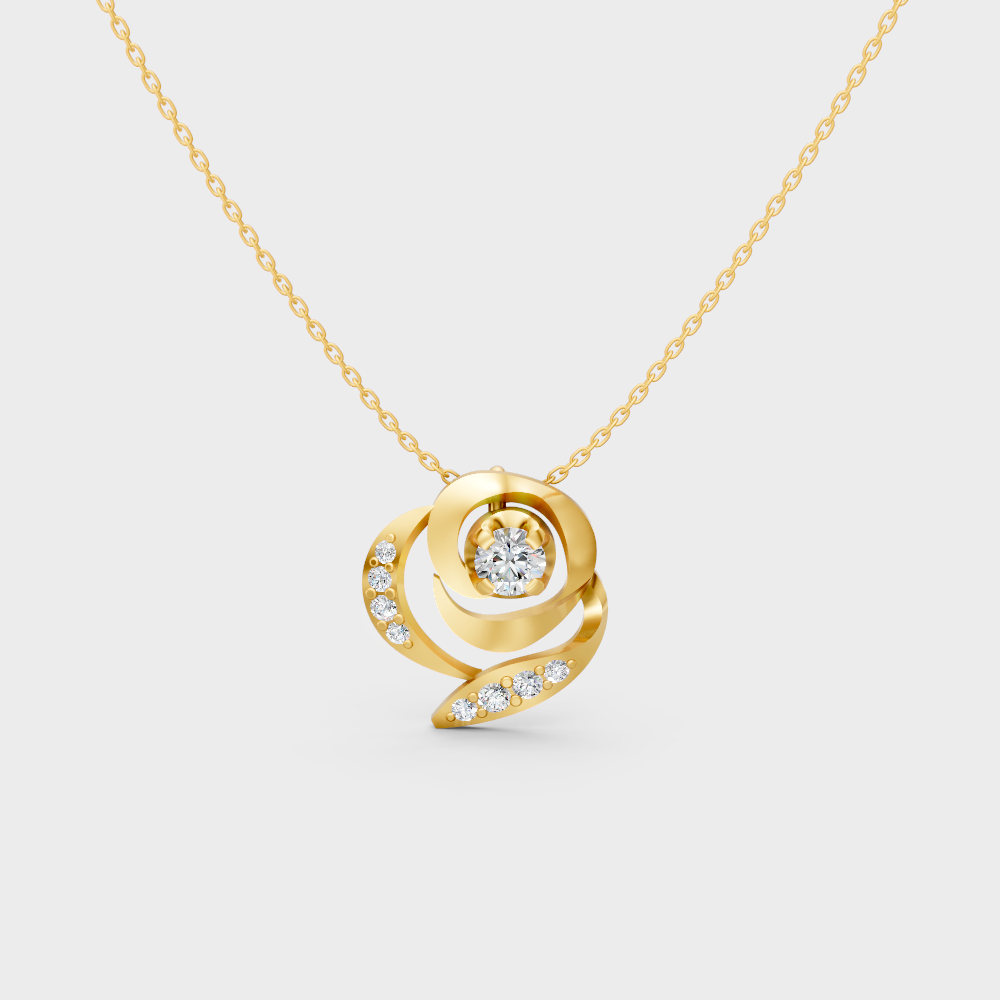 0.35 Ct Round Lab-Grown Diamond Pendant With Chain In Yellow Gold
