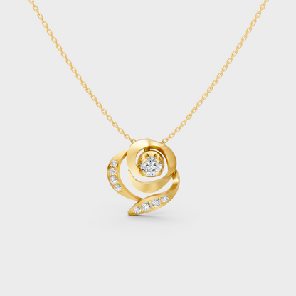 0.35 Ct Round Lab-Grown Diamond Pendant With Chain In Yellow Gold