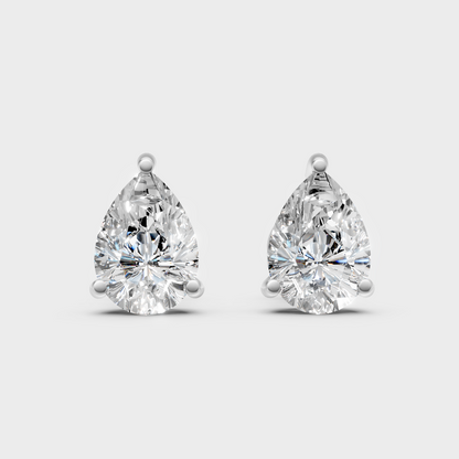 3.50 Ct Total Pear Cut Lab-Grown Diamond Earrings 1.75 Ct Each In White Gold