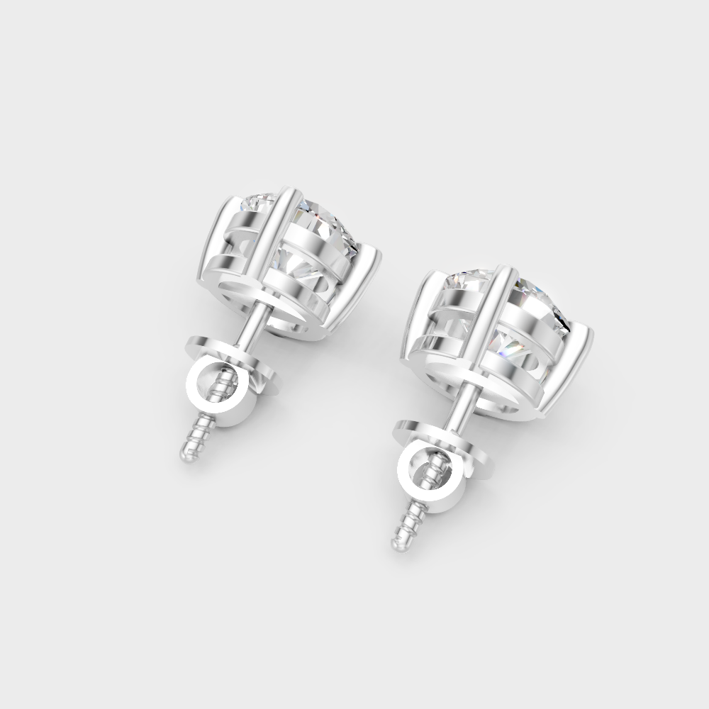 Certified 2.50 Ct Round Diamond Stud Earrings Platinum