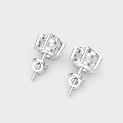 Certified 2.50 Ct Round Diamond Stud Earrings Platinum
