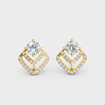 3.41 Ct Round Lab-Grown Diamond Stud Earrings