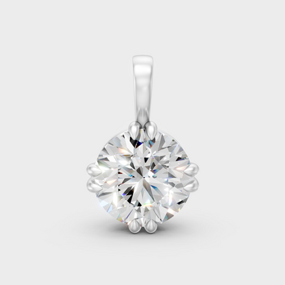 Round Cut 1 Ct Lab Grown Diamond Pendant Without Chain Platinum