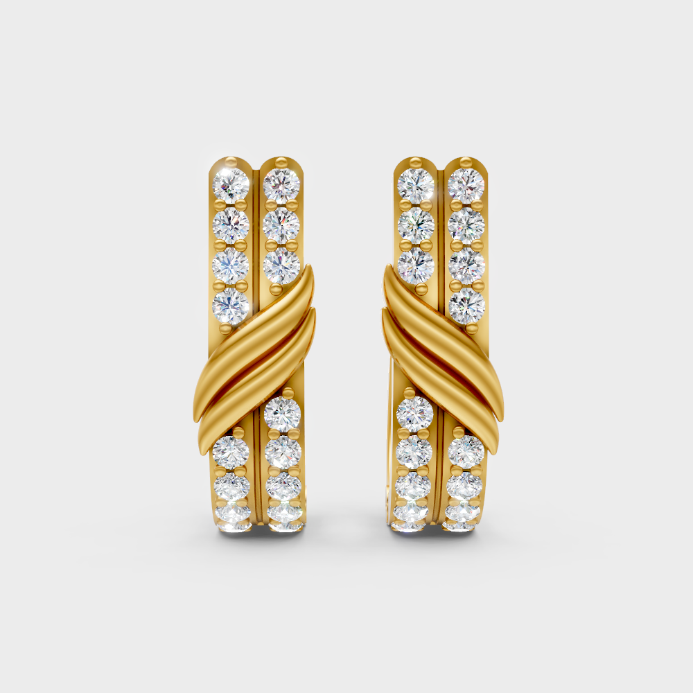 0.20 Ct GLI Certified Lab-Grown Round Diamond Hoop Earrings In Yellow Gold