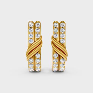 0.20 Ct GLI Certified Lab-Grown Round Diamond Hoop Earrings In Yellow Gold