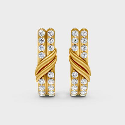 0.20 Ct GLI Certified Lab-Grown Round Diamond Hoop Earrings In Yellow Gold
