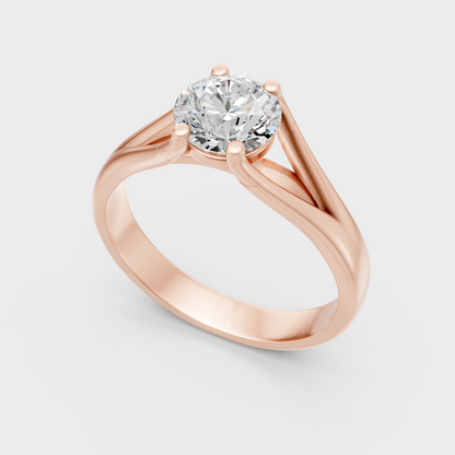 Rose Gold Round-Cut Lab-Grown Diamond Ring For Ethical Luxury
