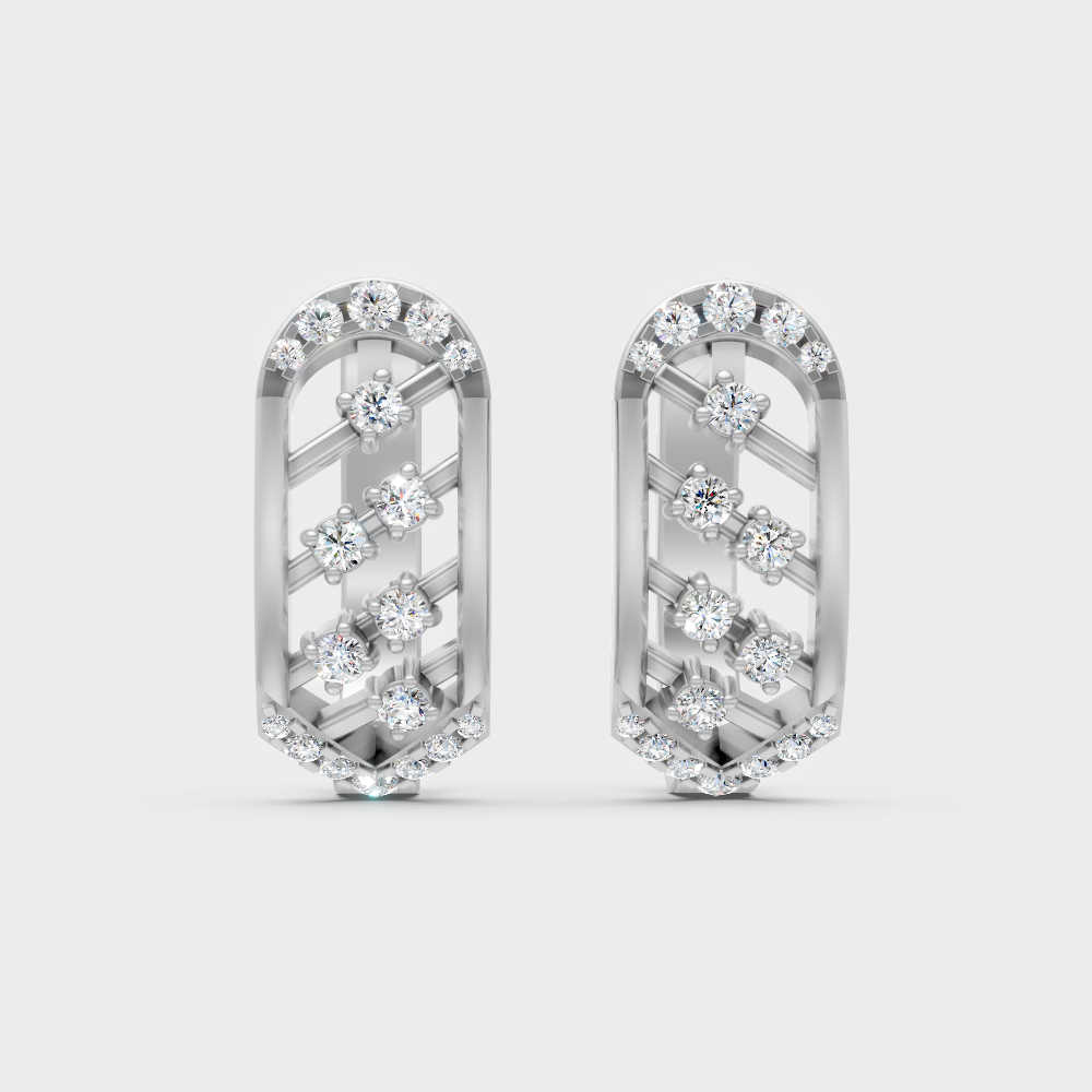 0.40 Ct GLI Certified Lab-Grown Round Diamond Hoop Earrings In White Gold