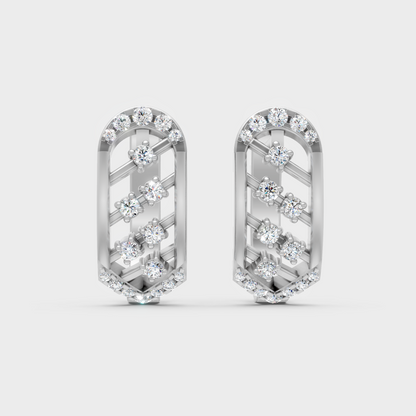 0.40 Ct GLI Certified Lab-Grown Round Diamond Hoop Earrings In White Gold