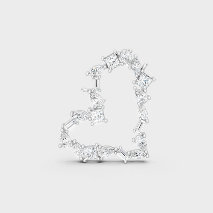 High-Polish 950 Platinum Mixed-Cut Lab Diamond Pendant For A Brilliant Look