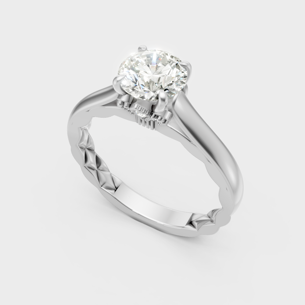 Sleek White Gold Solitaire Ring Featuring A Igi Certified Lab Diamond