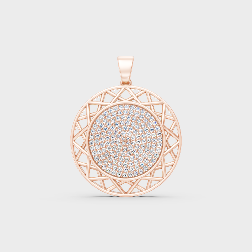 Rose Gold Round-Cut Lab-Grown Diamond Pendant For Modern Ethical Luxury
