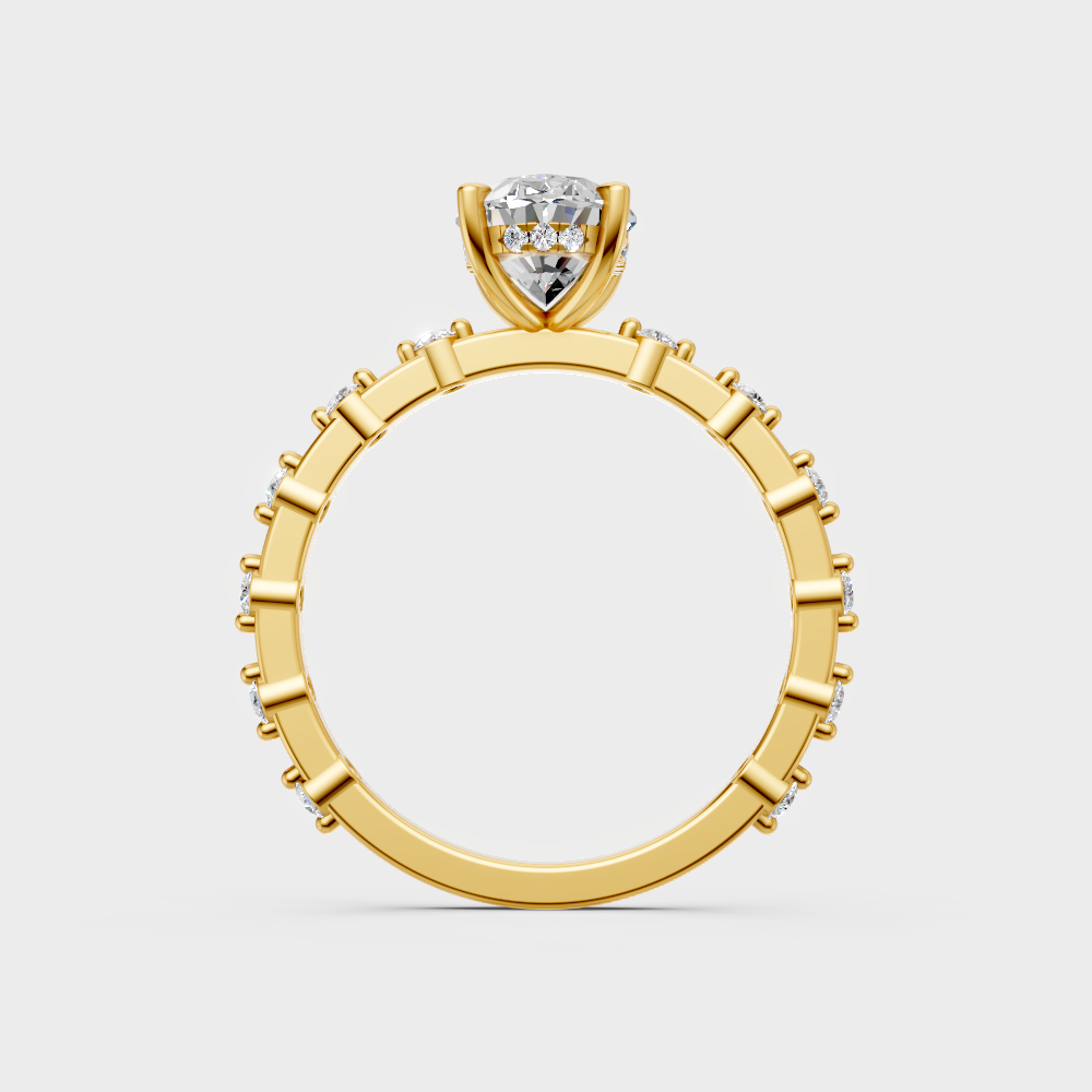 yellow gold multi-cut diamond ring for a timeless and ethical marriage proposal