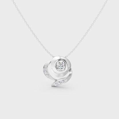 0.35 Ct Round Lab-Grown Diamond Pendant With Chain In White Gold