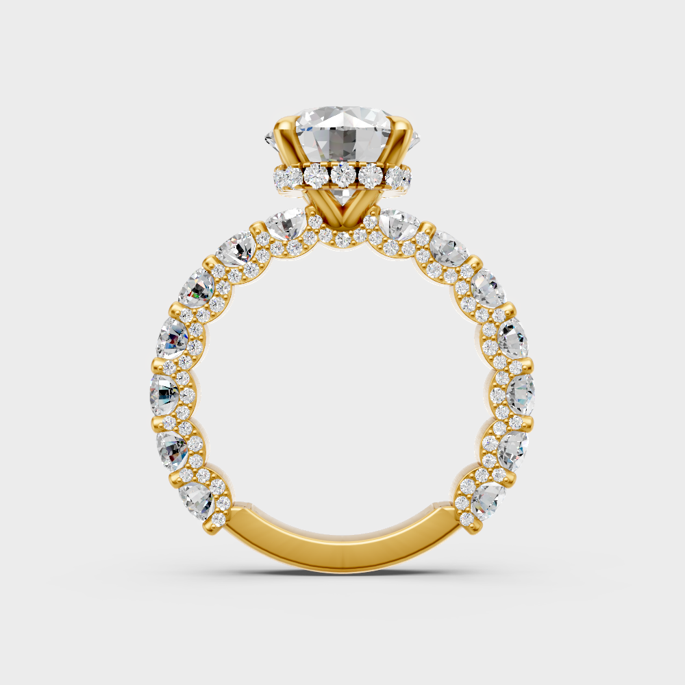 yellow gold round diamond ring for a grand and ethical marriage proposal