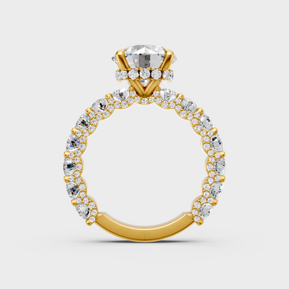 yellow gold round diamond ring for a grand and ethical marriage proposal