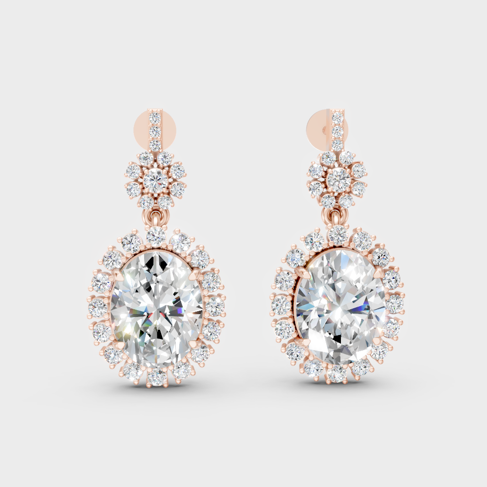 Certified Lab-Grown Diamond Dangler Earrings In Hallmark Rose Gold