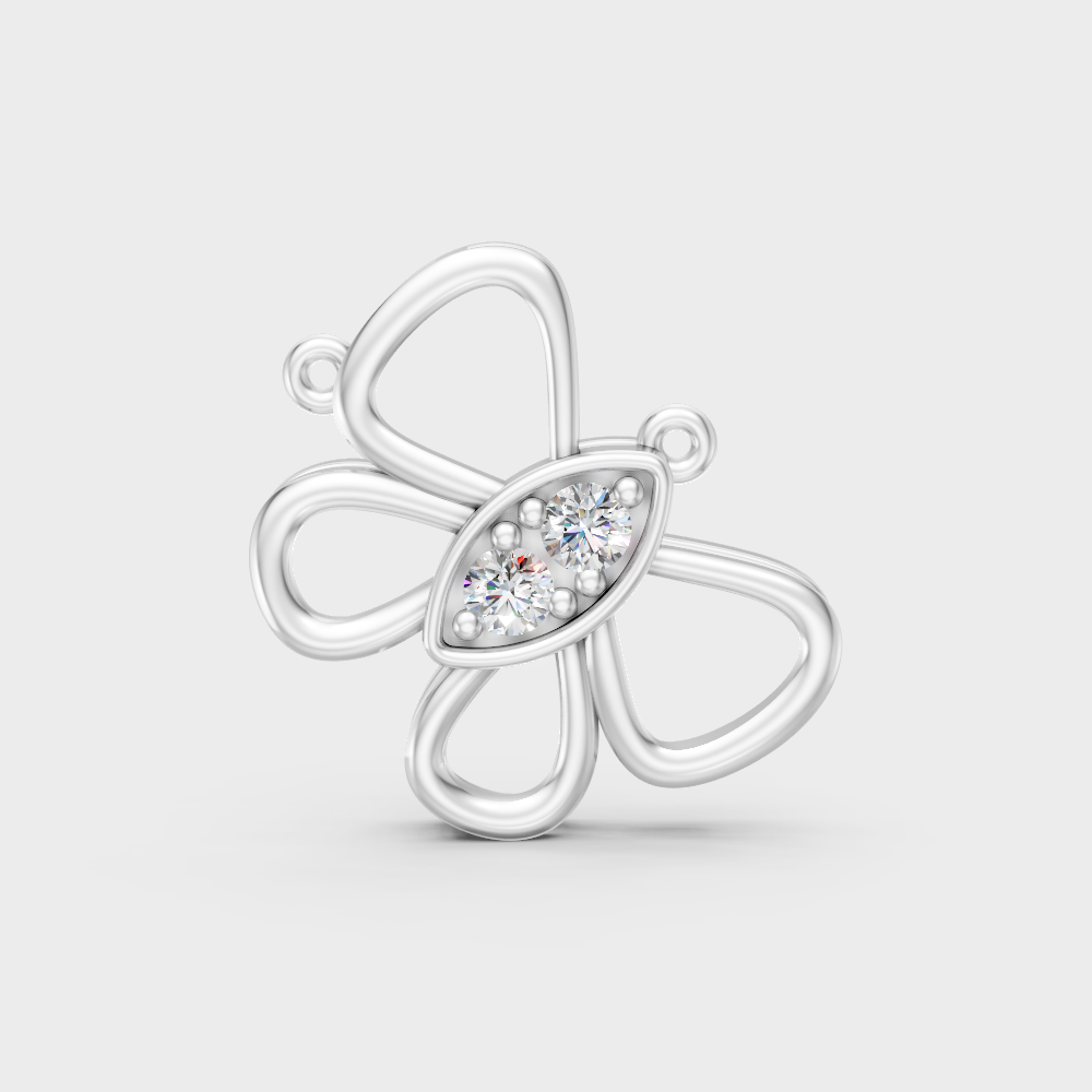 Sleek 18K White Gold Diamond Pendant Featuring A Gli Certified Round Lab Diamond