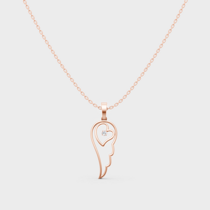 0.045 Ct Round Lab-Grown Diamond Pendant With Chain In Rose Gold
