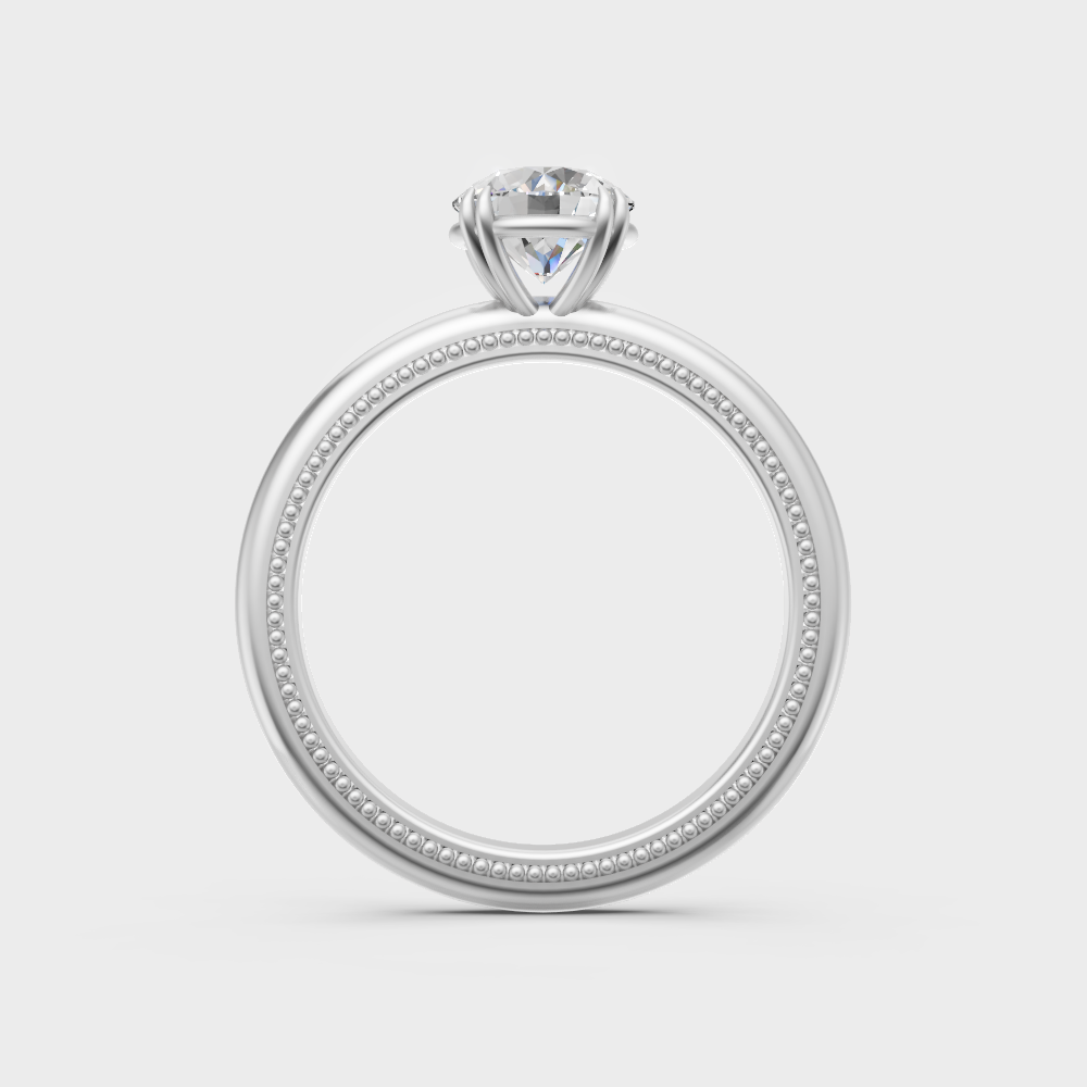 Sleek White Gold Solitaire Ring Featuring A Igi Certified Round Lab Diamond