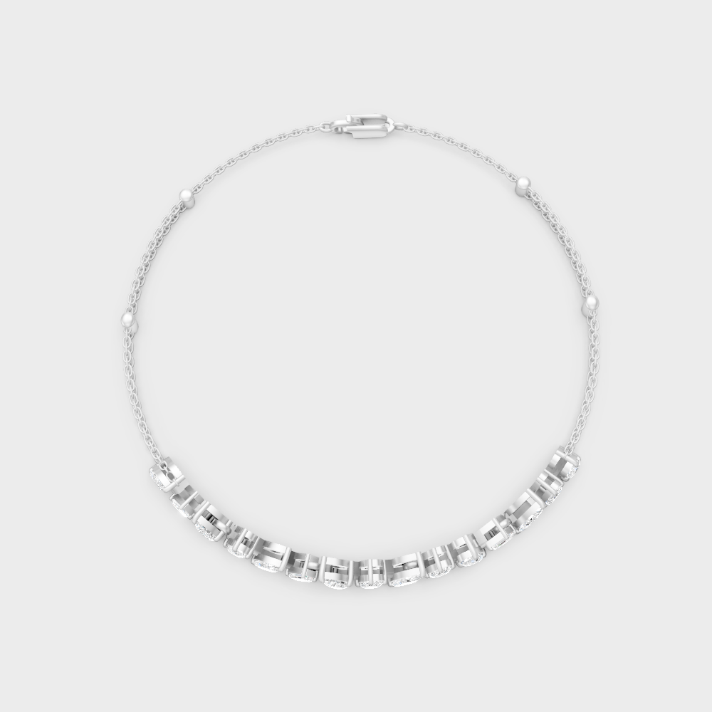 Emerald Marquise Pear Oval Diamond Bracelet White Gold