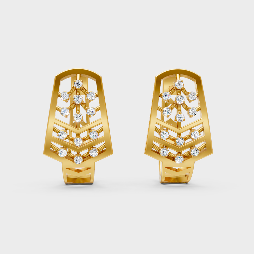 0.20 Ct GLI Certified Lab-Grown Round Diamond Hoop Earrings In Yellow Gold