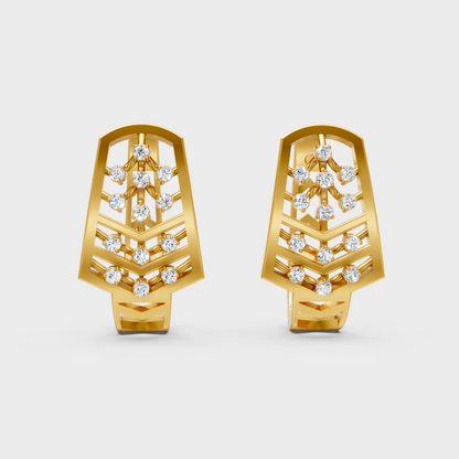 0.20 Ct GLI Certified Lab-Grown Round Diamond Hoop Earrings In Yellow Gold